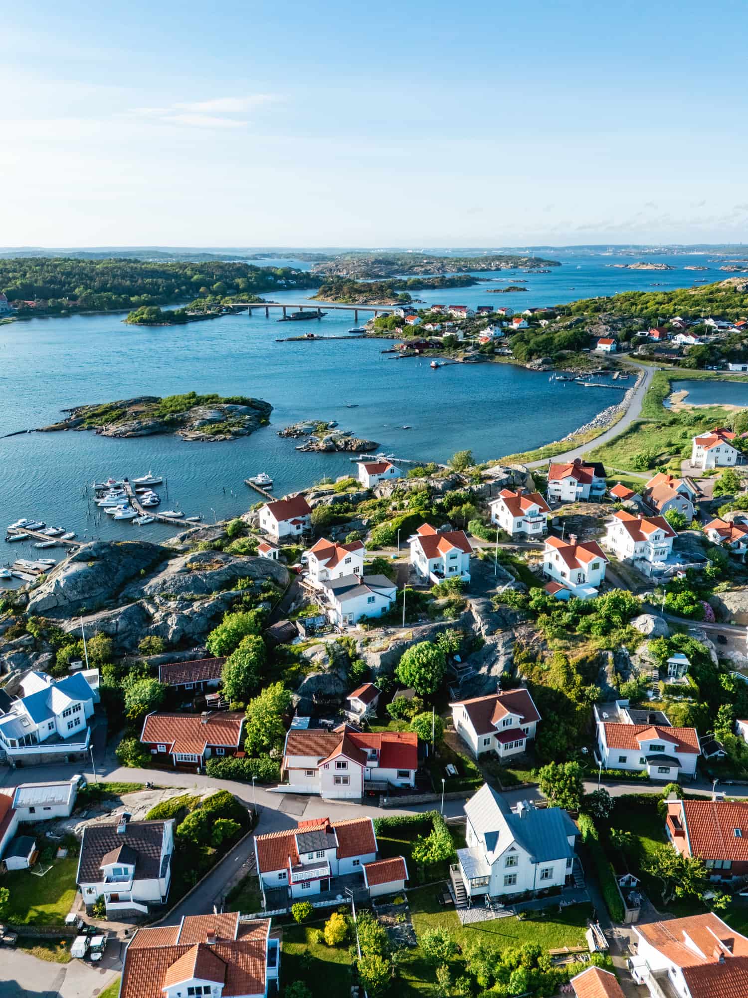 Idyllic coastal town of Donso in gothenburg archipelago